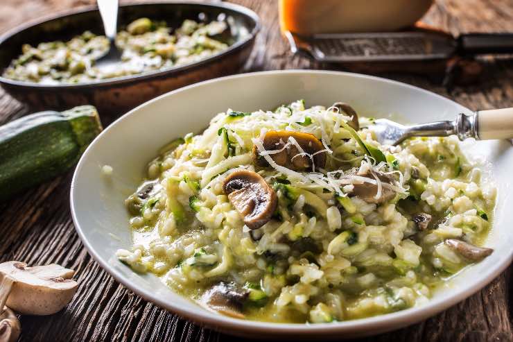 risotto funghi e zucchine 