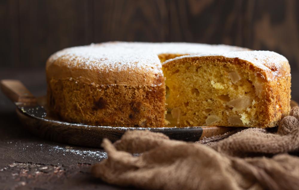 torta semplice con 2 mele