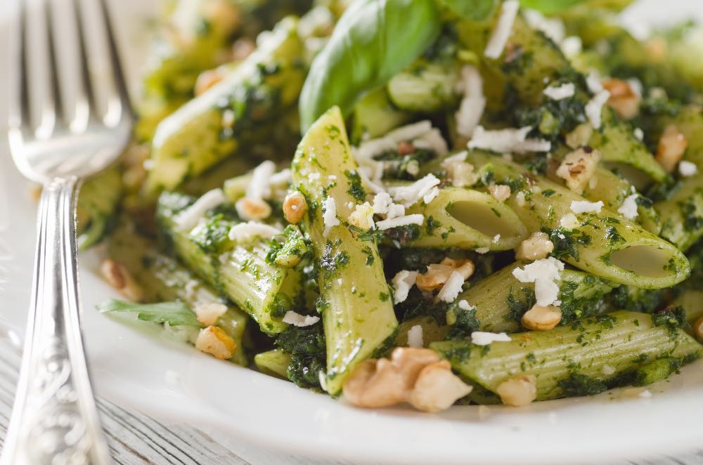 Pasta al pesto cremosa ma senza olio