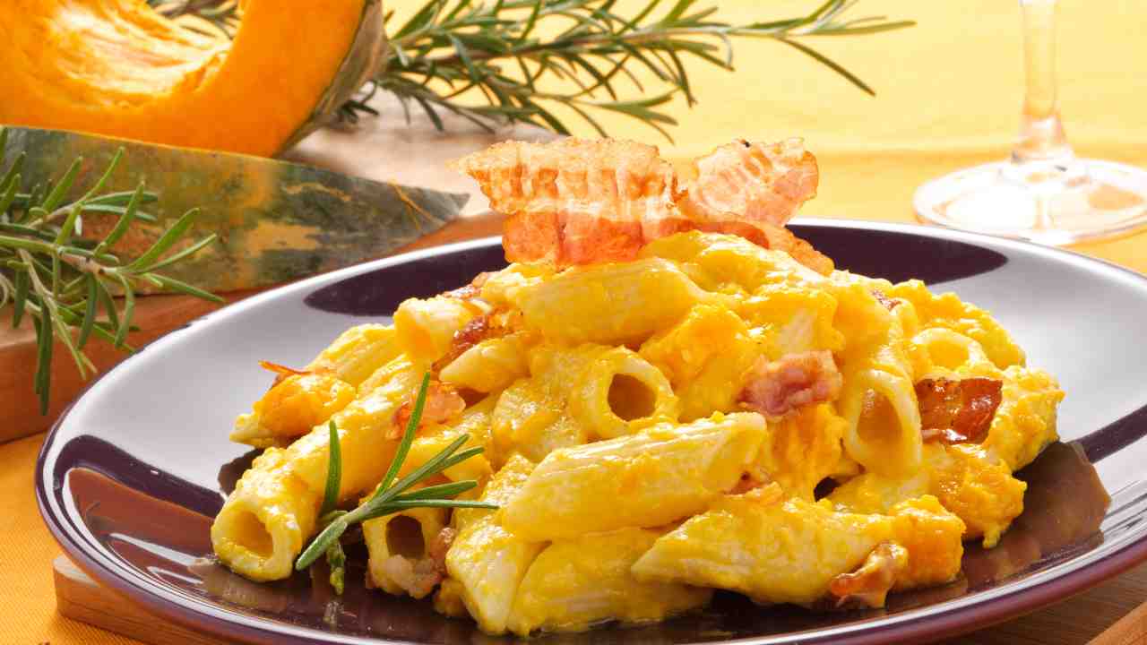 penne zucca pancetta