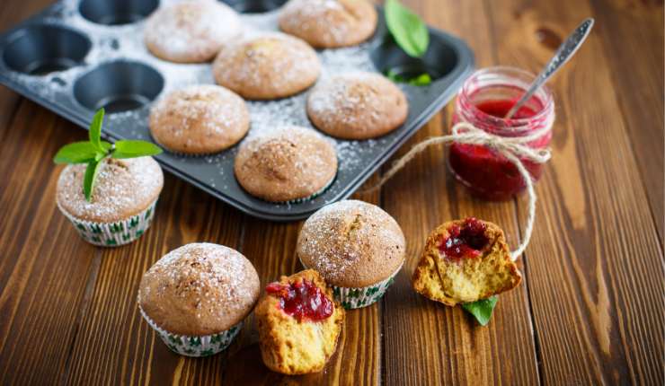 muffin cuore marmellata