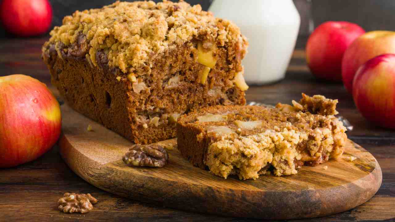 plumcake integrale mele e noci