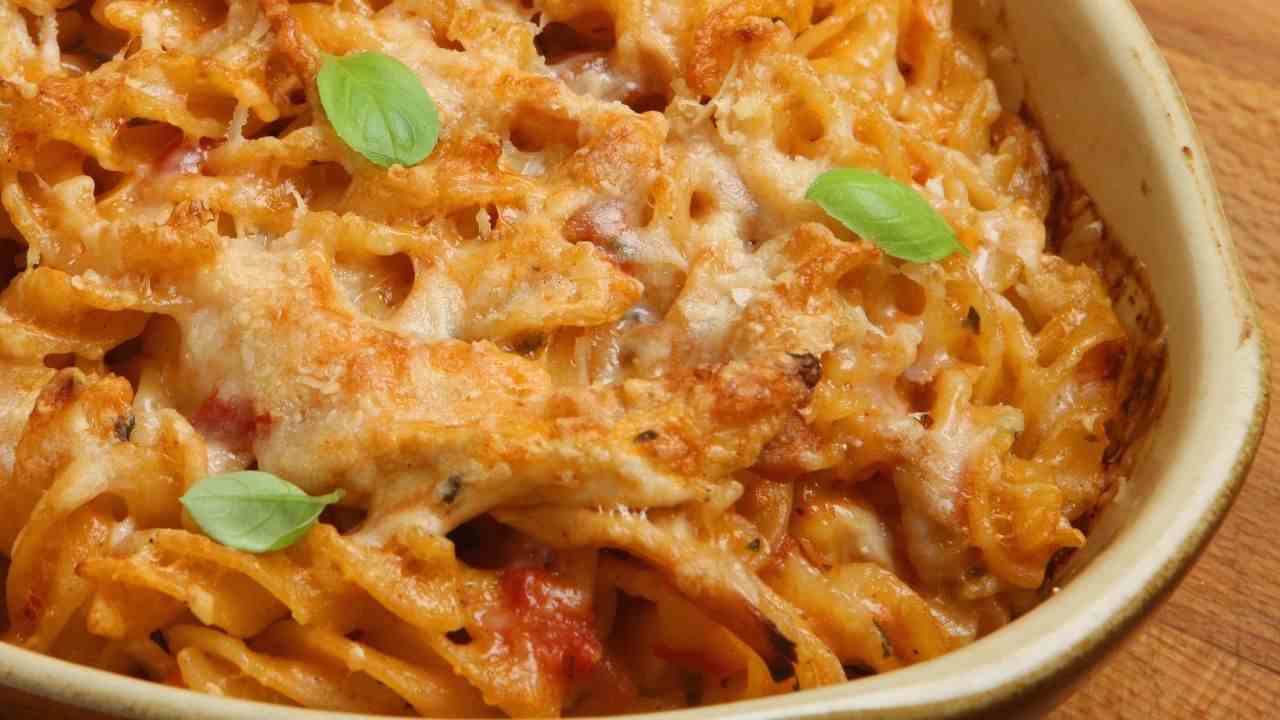 pasta pomodoro gratinata