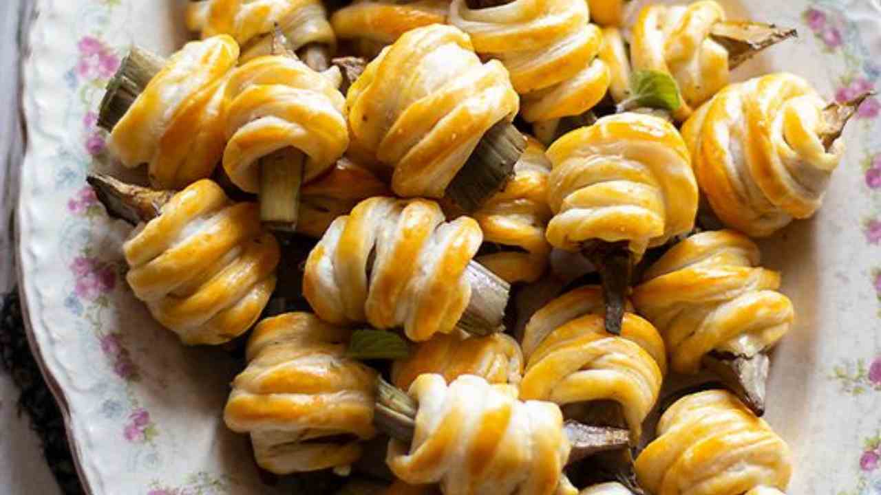 Carciofi crosta pasta sfoglia