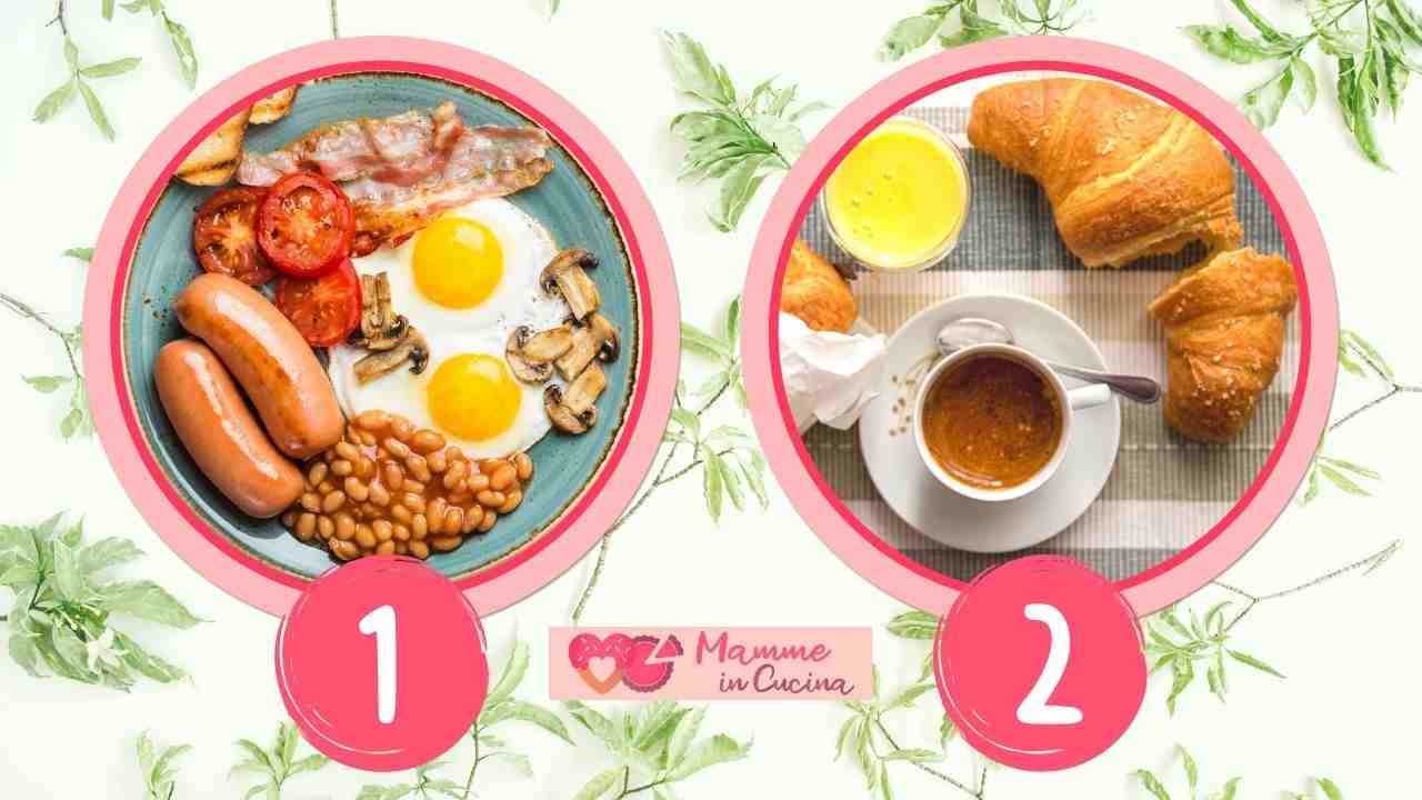 Test colazione inglese francese