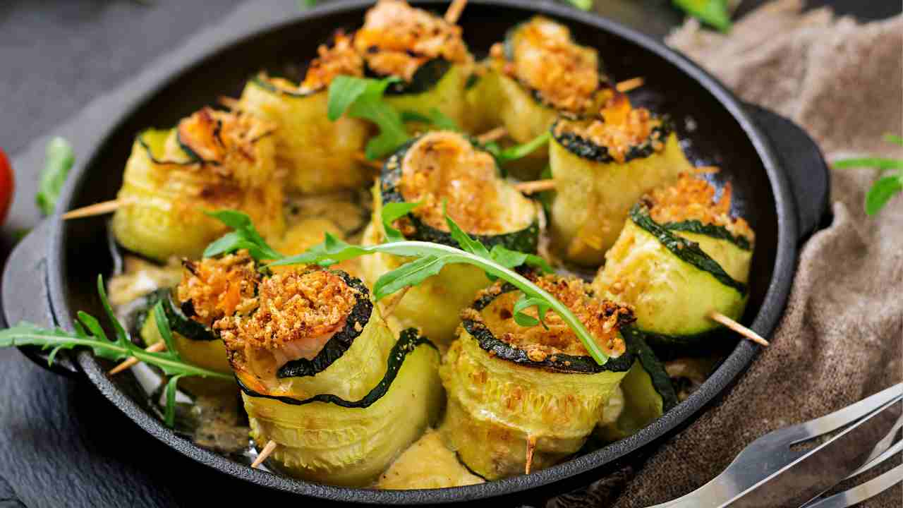 Involtini zucchine gamberi 