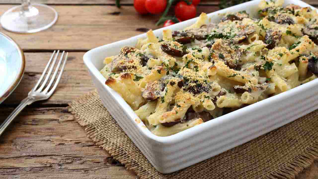 pasta gratinata funghi