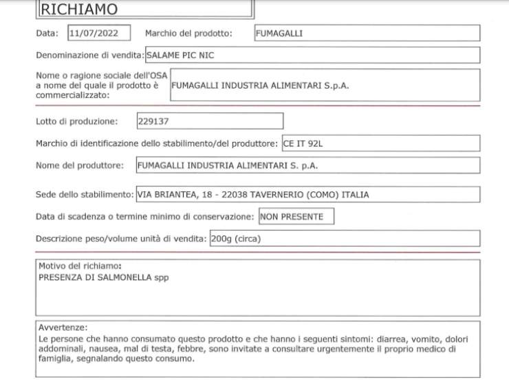richiamo salame