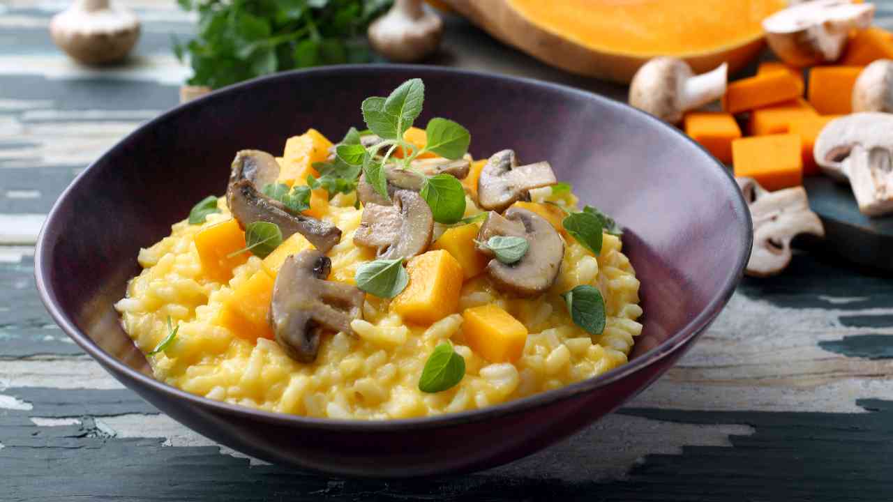 risotto zucca e funghi 