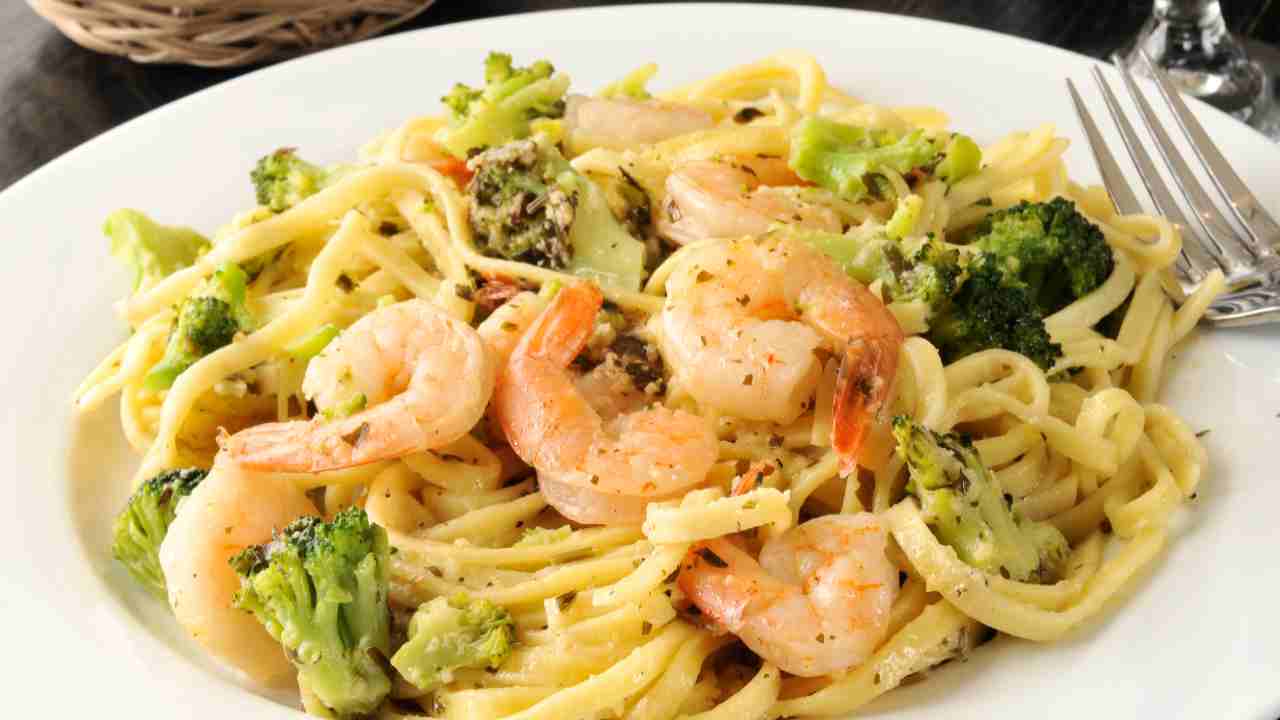 Tagliatelle gamberi broccoli