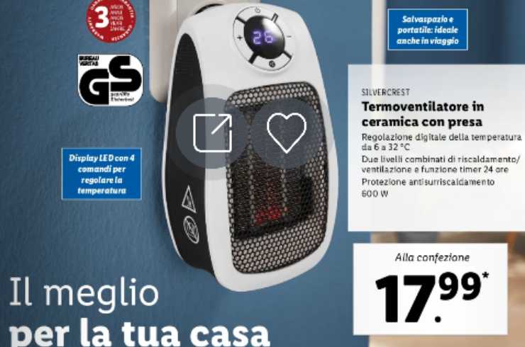 termoventilatore offerta lidl