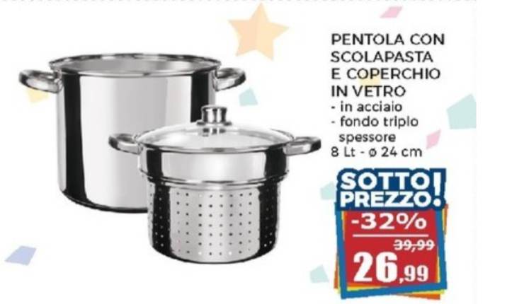 pentola scolapasta happy casa