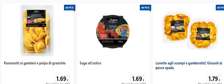 Primi piatti spesa Lidl