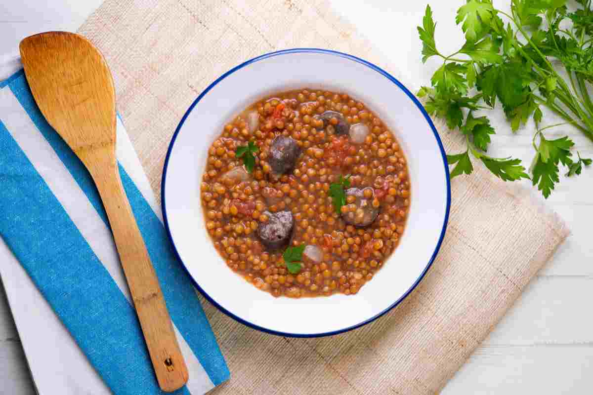 lenticchie con la salsiccia