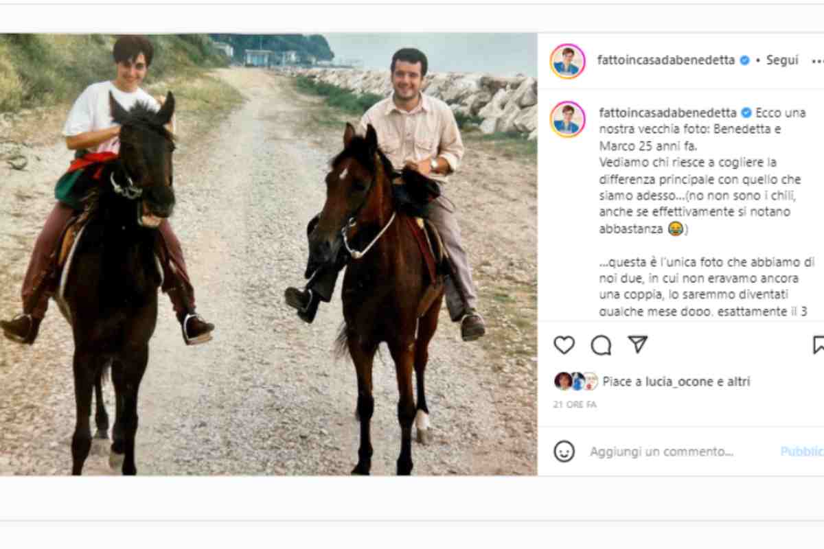 La foodblogger a cavallo con il marito