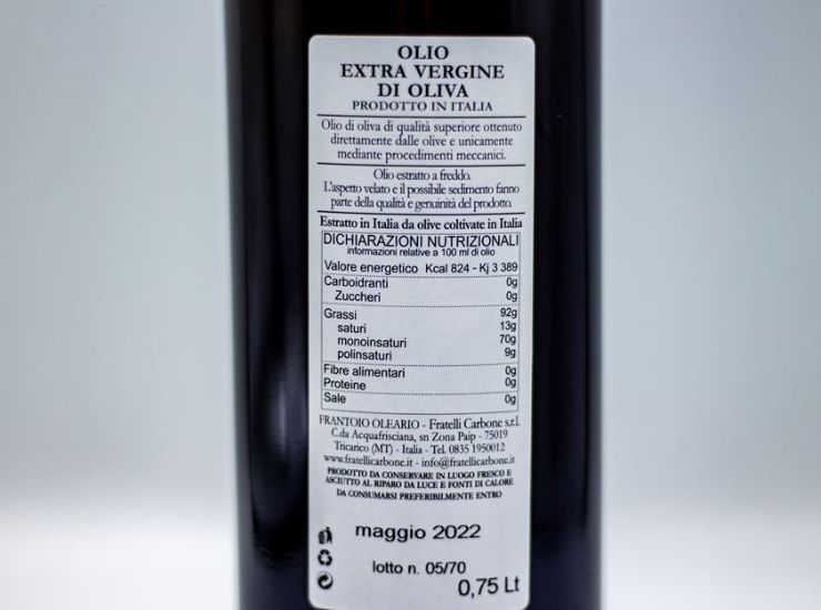 Olio Olvia etichetta