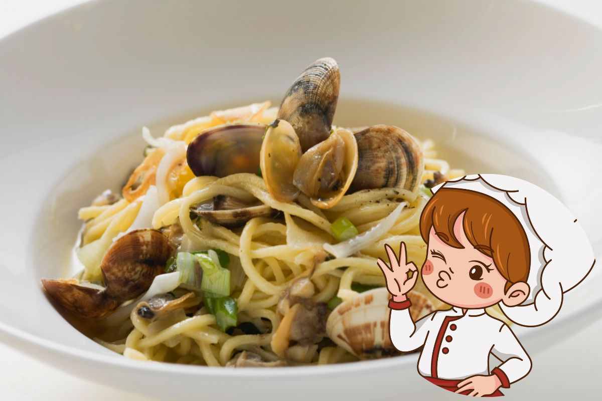 passaggio semplice spaghetti a vongole cremosi