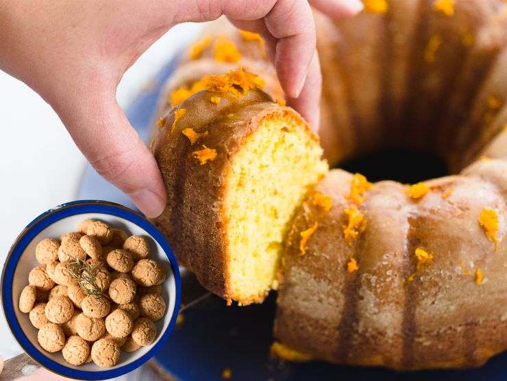 squisito ciambellone arancia e amaretti