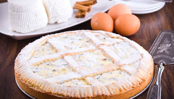 ricetta, crostata con ricotta e cioccolato