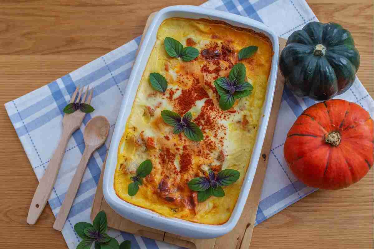 Ricetta lasagne di zucca e funghi