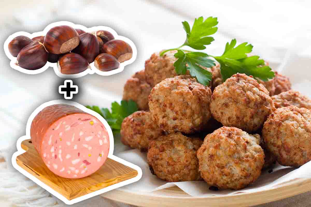 polpette castagne e mortadella