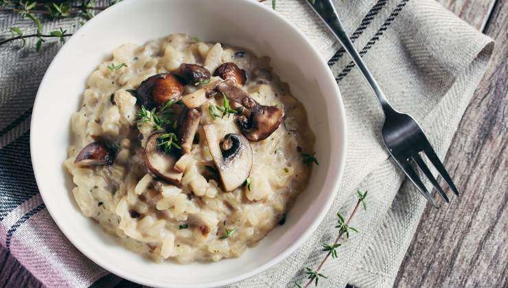 risotto ai funghi per scaldare l'autunno